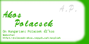 akos polacsek business card